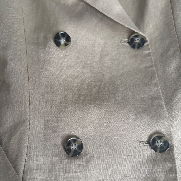 Linen Blend Tan Sleeveless Double-Breasted Trench Dress NWT - Picture 4 of 6